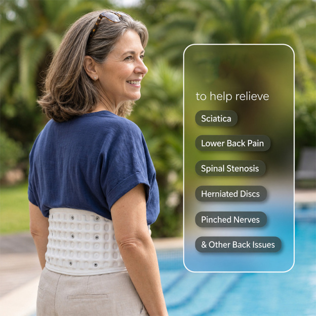 Vibrating massage inflatable waist support belt