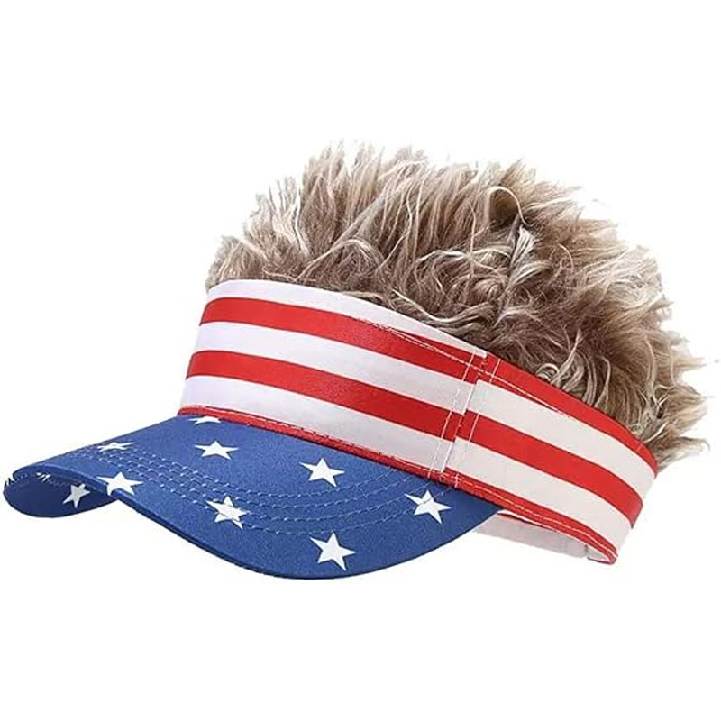 Fun wig sunshade baseball cap
