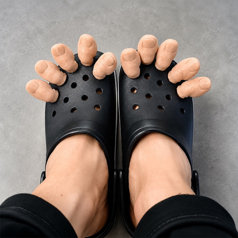 Thumb up spoof creative shoe buckle
