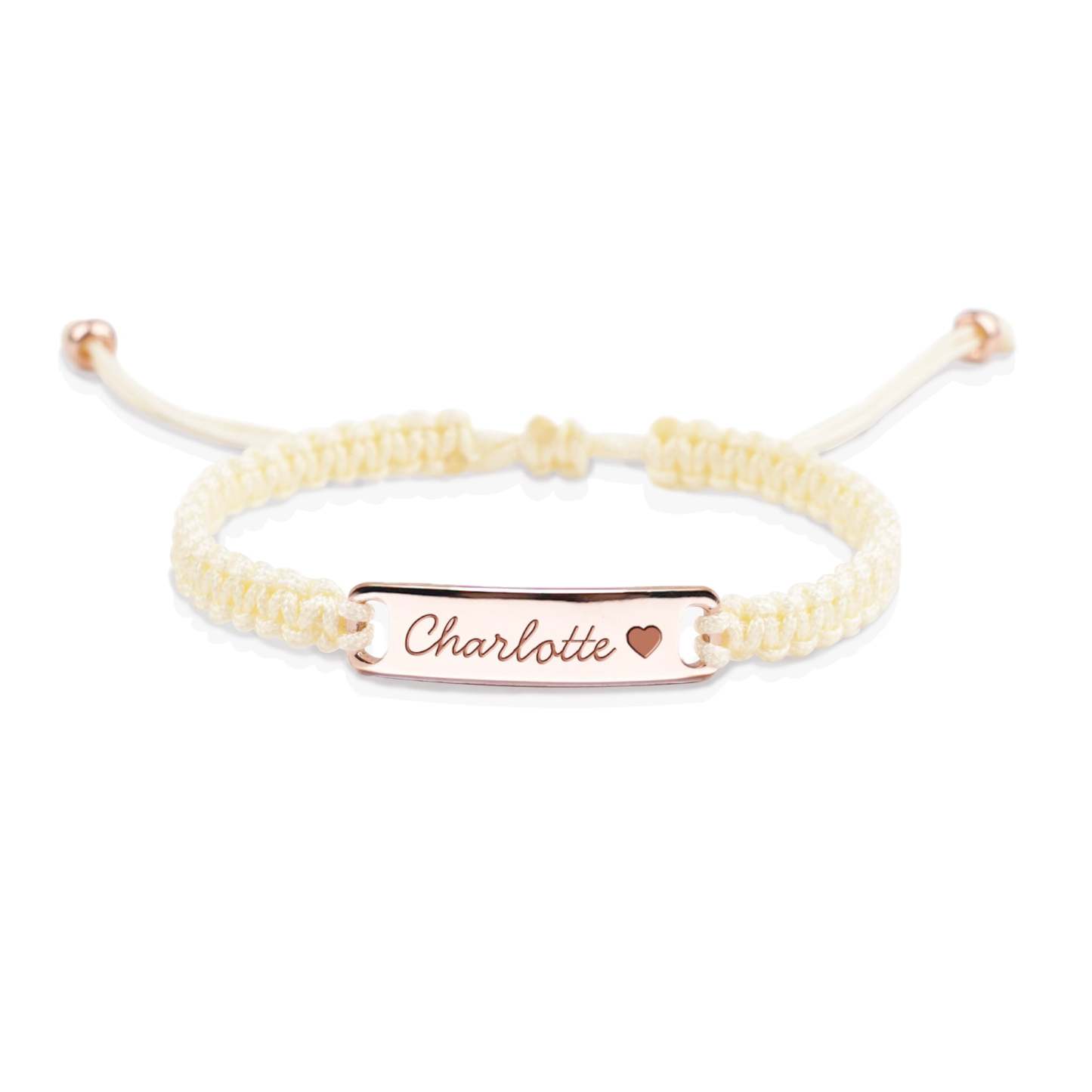 Personalized Hand-Woven Cord Children's Identity Bracelet