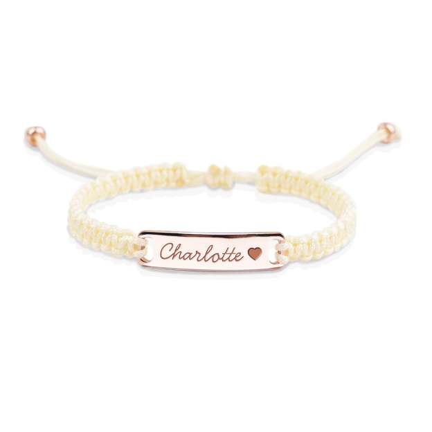 Personalized Hand-Woven Cord Children's Identity Bracelet
