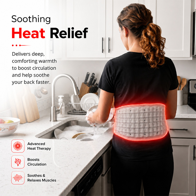 Vibrating massage inflatable waist support belt