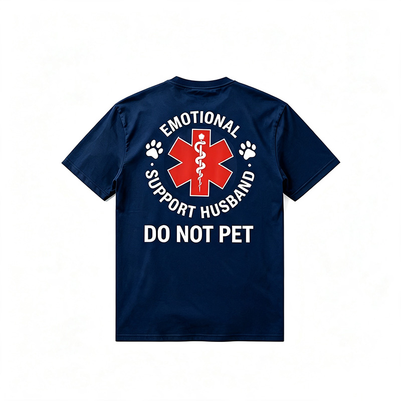 Emotional Support Husband Funny Graphic Men T-Shirt