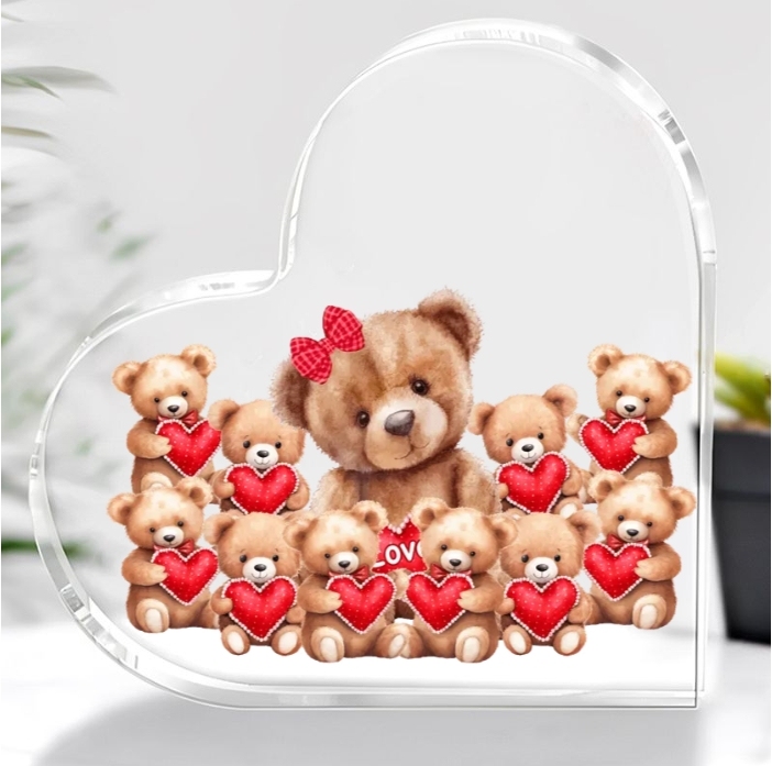 Mama Bear With Little Kids Personalized Acrylic Plaque