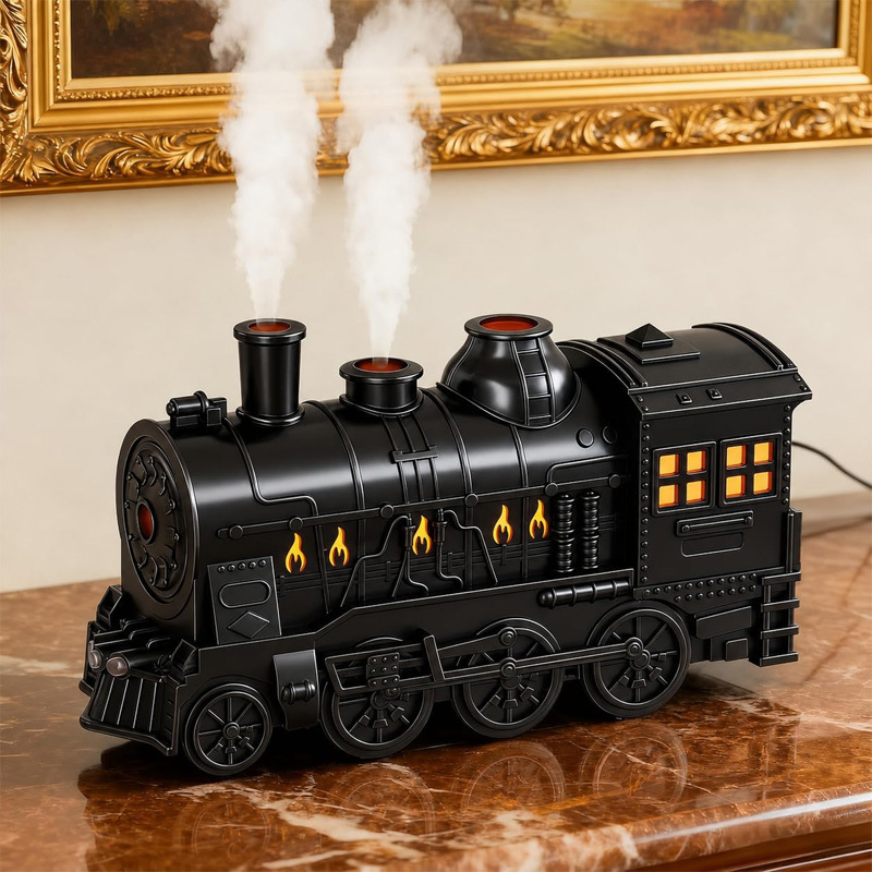 Retro train-shaped steam aroma diffuser