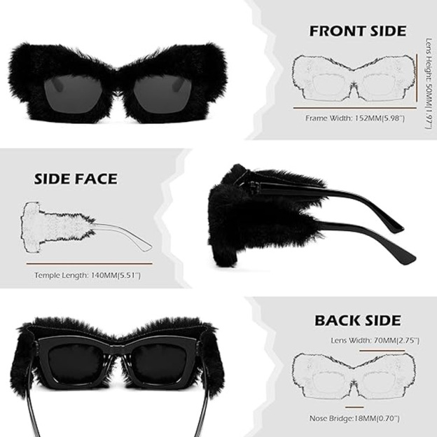 Plush Square Frame Sunglasses