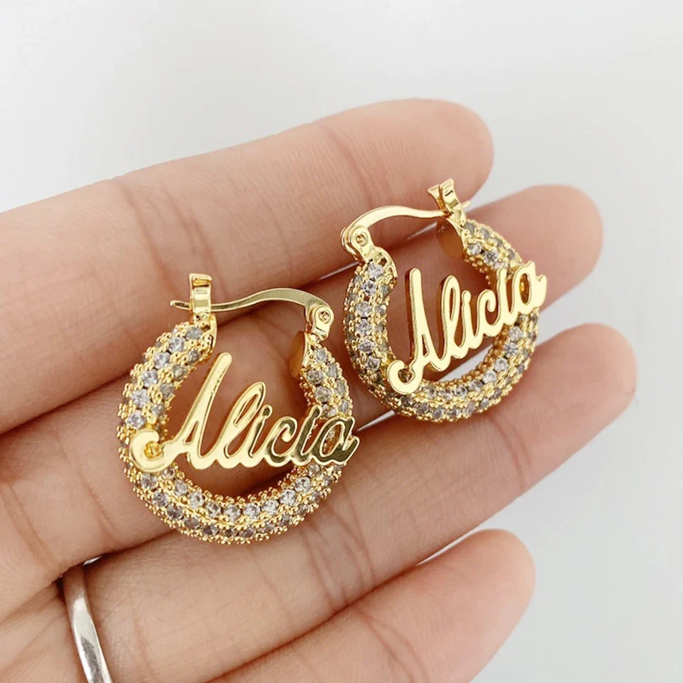 Kids Dazzled Name Earrings