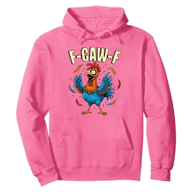 Funny rooster print sweatshirt with hood