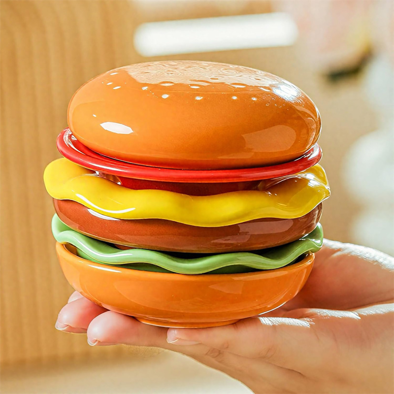 Creative hamburger dipping sauce dish