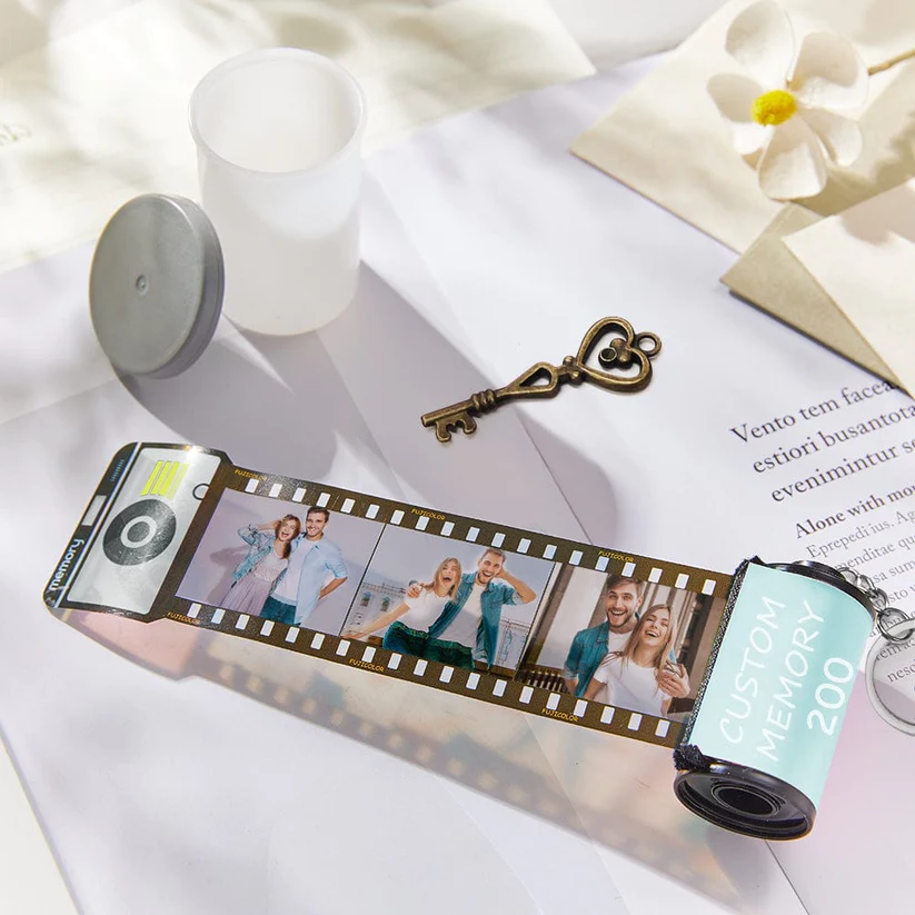 Personalized Photo Film Roll Camera Keychain Gift