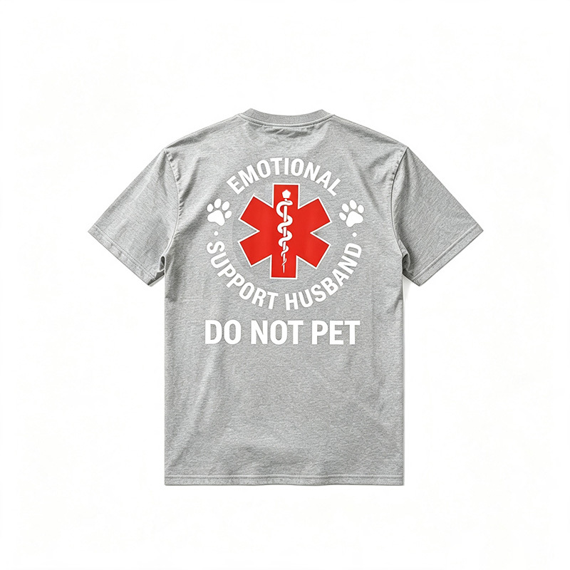 Emotional Support Husband Funny Graphic Men T-Shirt