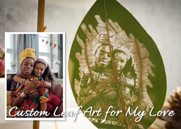 Personalized and Peace leaf engraving