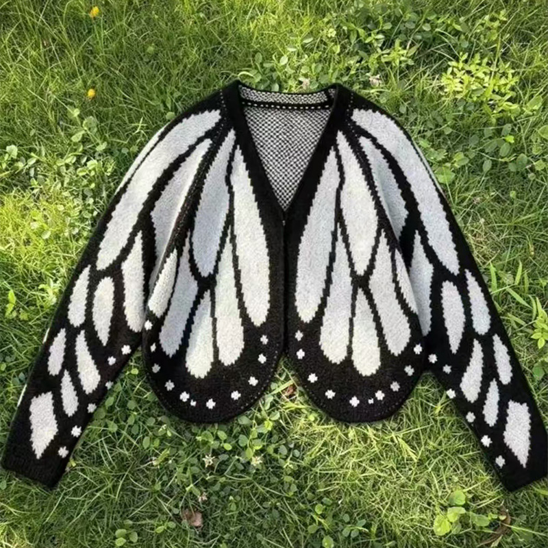 Butterfly Knit Cardigan Sweater
