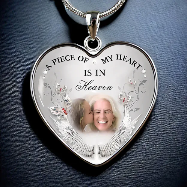Personalized Heart-shaped Photo Memorial Necklace