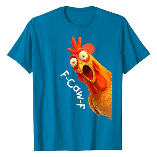 Cotton short-sleeved shirt with rooster print