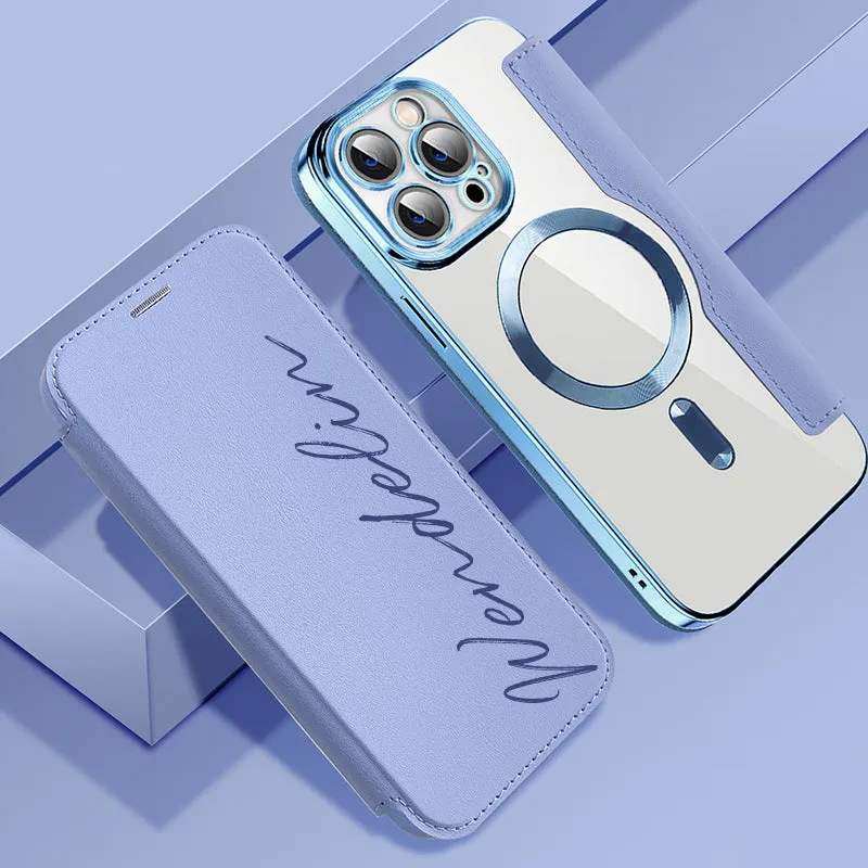 50%OFF⭐️Personalized Leather textured flip phone case