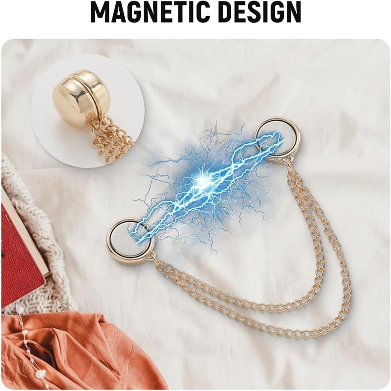 Adjustable chain magnetic trouser leg clip