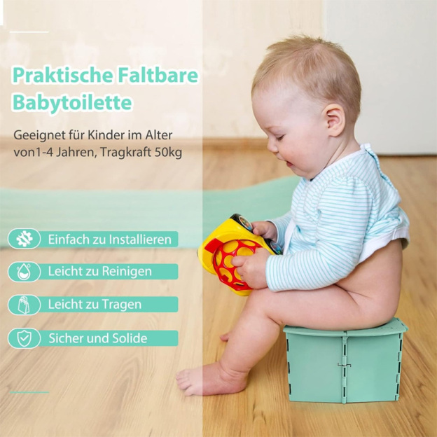 Portable folding child potty