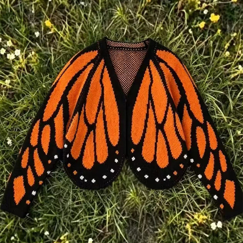 Butterfly Knit Cardigan Sweater