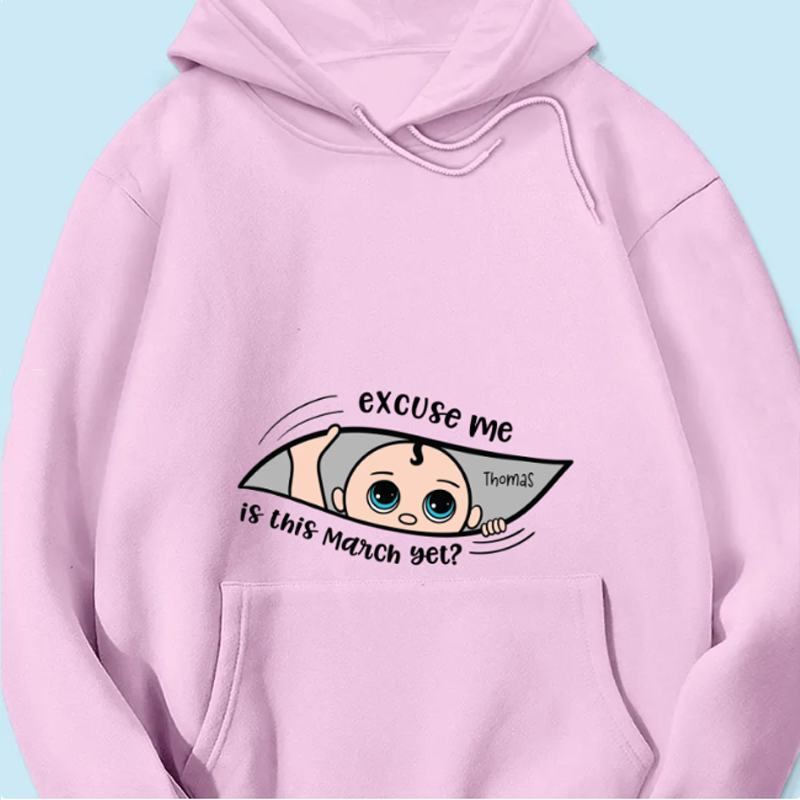 Personalized Maternity Shirt, Excuse Me Is It Yet, Pregnancy Announcement, Expecting Parents