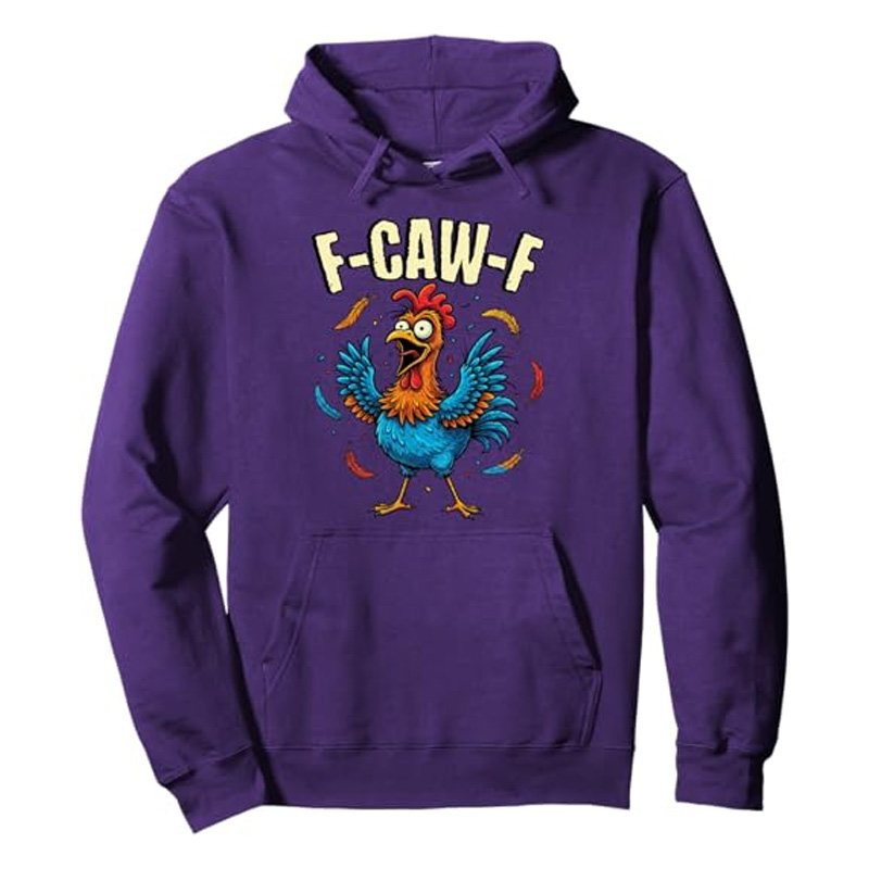 Funny rooster print sweatshirt with hood