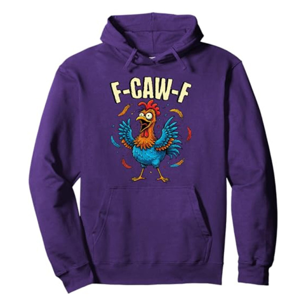Funny rooster print sweatshirt with hood