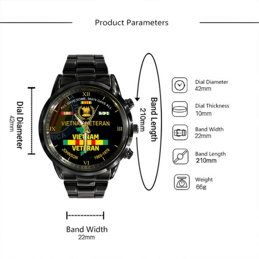 Gave All Vietnam Veteran Watch, Proud Veteran Watch, Military Veteran Watch, Dad Gift, Military Style Watch