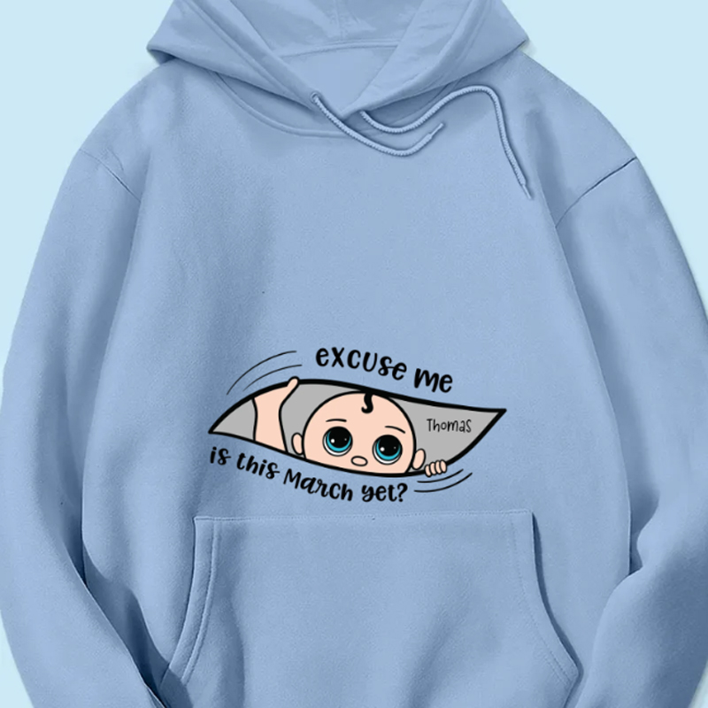 Personalized Maternity Shirt, Excuse Me Is It Yet, Pregnancy Announcement, Expecting Parents