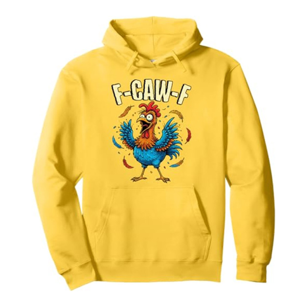 Funny rooster print sweatshirt with hood