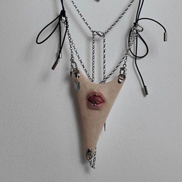 Gothic-style tassel lip-shaped lingerie