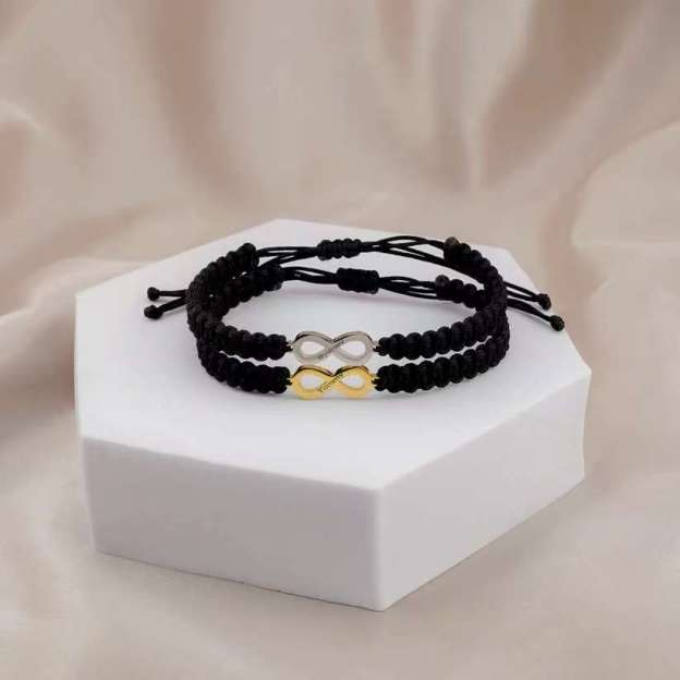 "Linked for Life"Personalized Couple's Bracelet Set