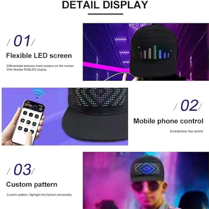 LED full color display hat