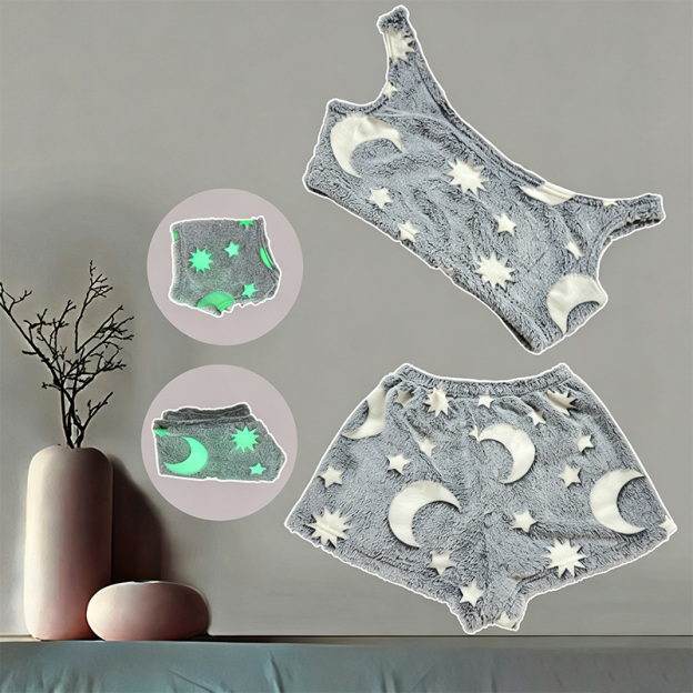 Halloween glow-in-the-dark plush pajama set