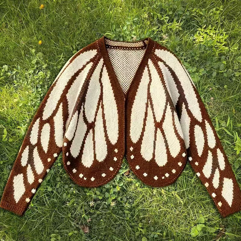 Butterfly Knit Cardigan Sweater