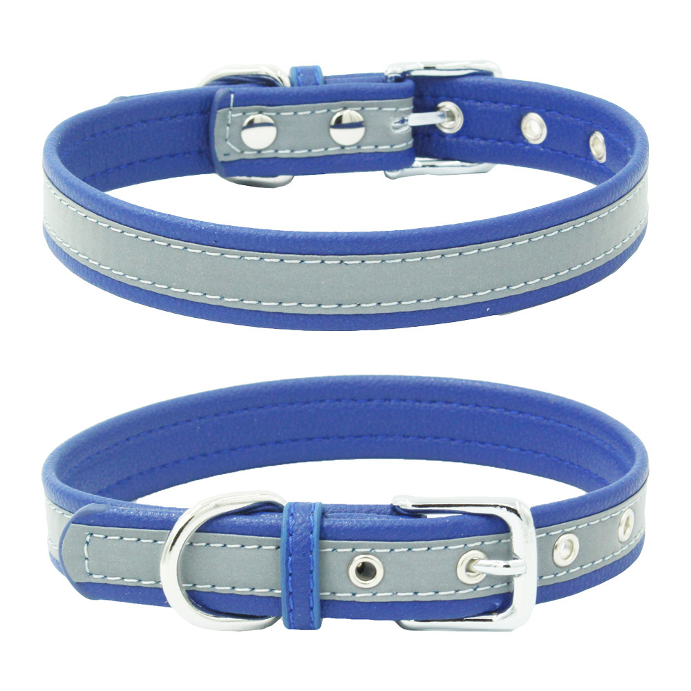 Reflective Pet Leather Collar Anti-Lost