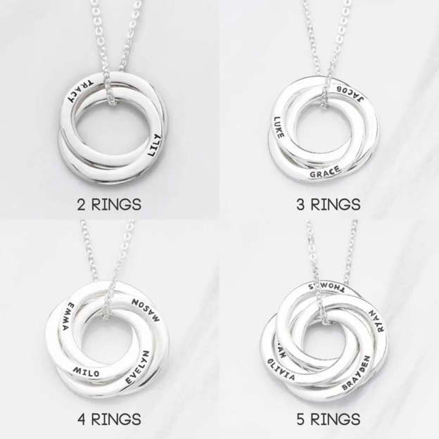 Circles of Love Engraved Necklace with Eternal Rose Box