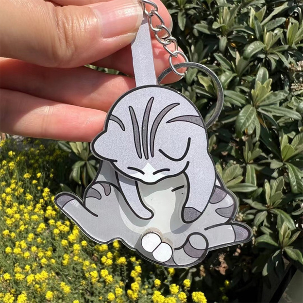 Revolving Acrylic Kitten Keychain