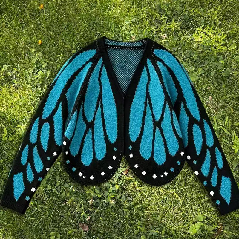 Butterfly Knit Cardigan Sweater