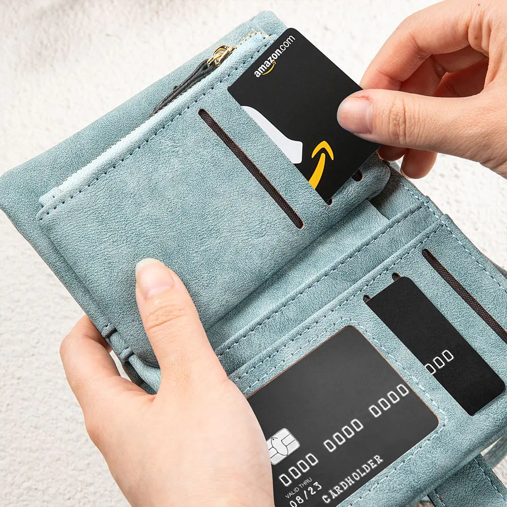 Personalized Leather Wallet, Birth Flower Wallet, Wallet with Coin Holder, Tri-Fold Wallet, Travel Accessories, Card Holder, Gift for Daughter/Mom