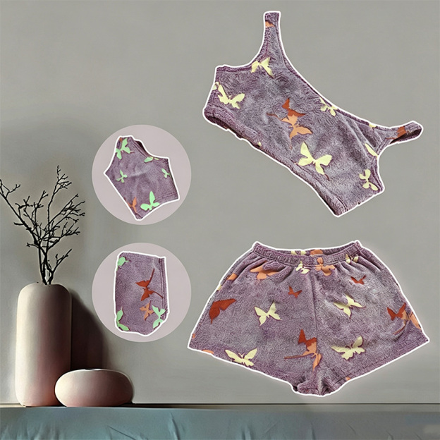 Halloween glow-in-the-dark plush pajama set