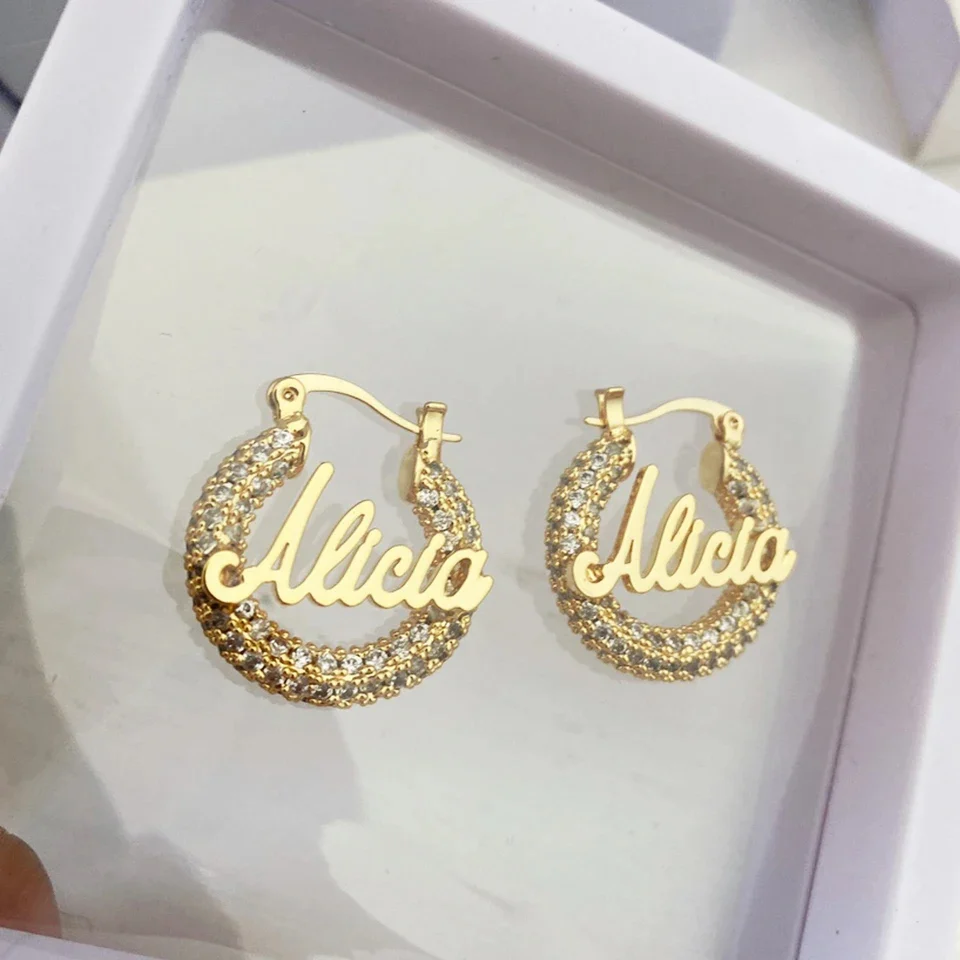 Kids Dazzled Name Earrings
