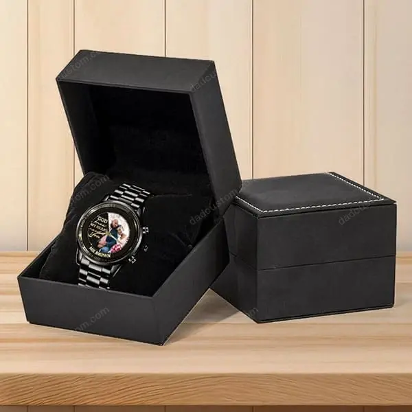 Personalized Family Photo Upload Custom Metal Watch - Gift for Husband | Dad | Grandpa