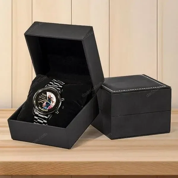 Personalized Family Photo Upload Custom Metal Watch - Gift for Husband | Dad | Grandpa
