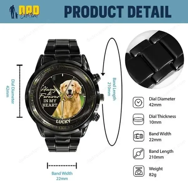 Personalized Family Photo Upload Custom Metal Watch - Gift for Husband | Dad | Grandpa