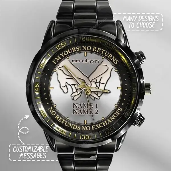 Take My Hand - Custom Anniversary Metal Watch - The best romantic gift for husband