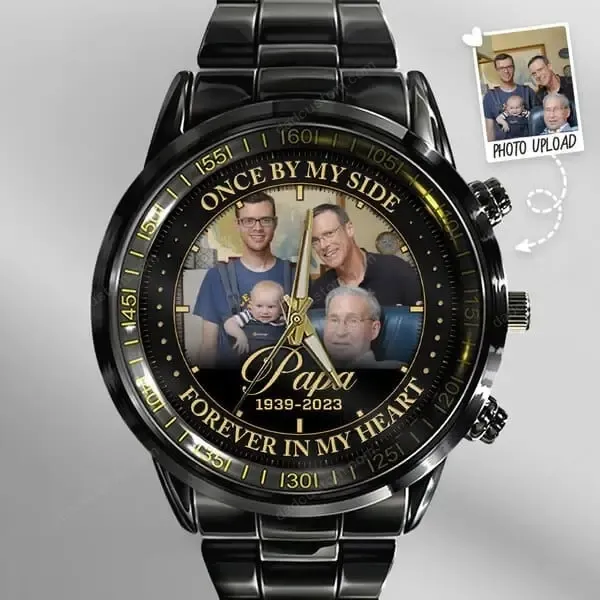 Memorial Gifts for Loss - Custom Metal Watch - In Loving Memory, The Best Sympathy Gift