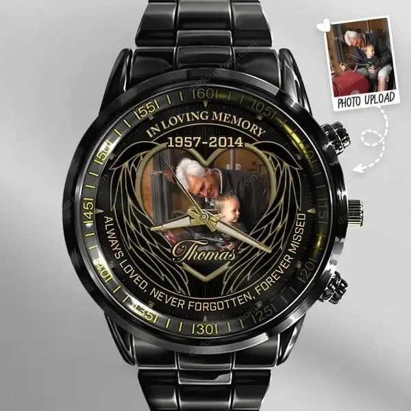 Memorial Gifts Custom Metal Watch - In Loving Memory, The Best Sympathy Gift