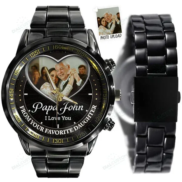 Heart Frame Photo Upload - Family Custom Stainless Steel Metal Watch