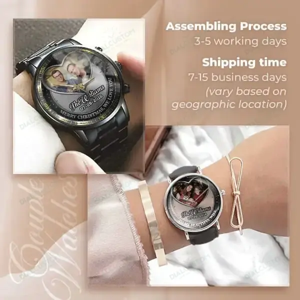 Heart Frame Photo Upload - Family Custom Stainless Steel Metal Watch
