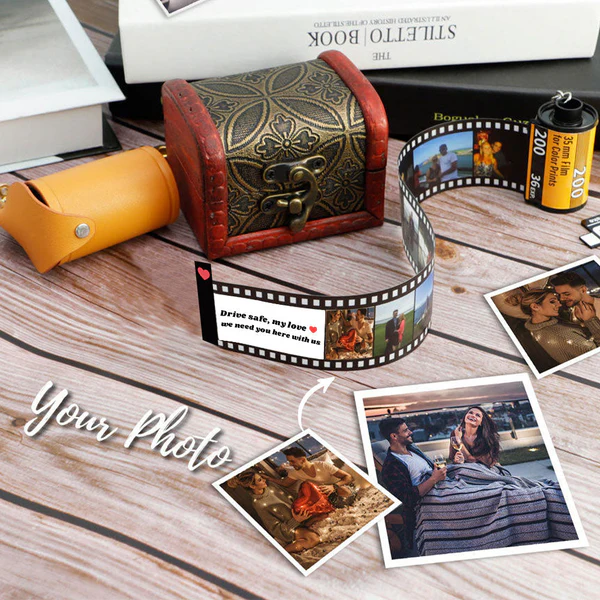 Personalized Photo Film Roll Camera Keychain Gift